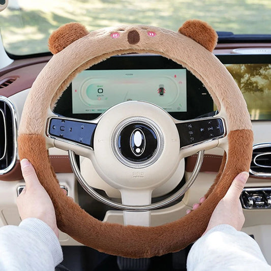 Capybara Plush Car Steering Wheel Cover