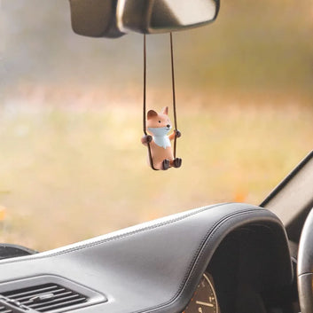 Cute Swinging Cow Car Rear View Mirror Hanging Accessories Funny Car Interior Decor Gifts for Women Men