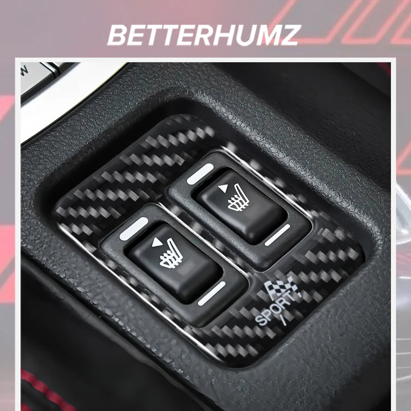 Carbon Fiber For Subaru BRZ/Toyota GR86 2013-2020 Center Console Seat Heating Trim Sticker Tuning Decor Car Interior Accessories