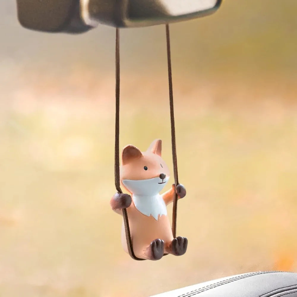 Cute Swinging Cow Car Rear View Mirror Hanging Accessories Funny Car Interior Decor Gifts for Women Men